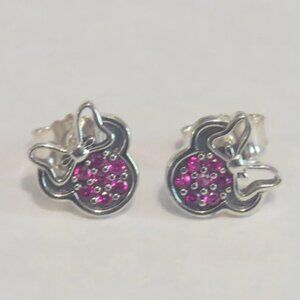 Pandora Pink Mouse Stud Earrings – Sterling Silver (A20)